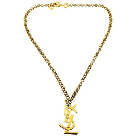 western-style chain necklace in brass ysl|st laurent necklace.